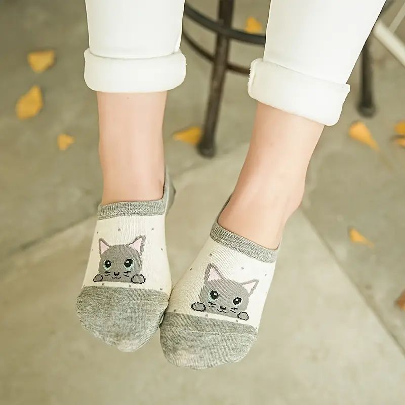 Chaussettes Décontractées À Motif Chat