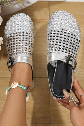 Fashionable Hollow Half-slip Sandals