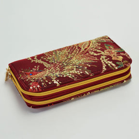 Sac Brodé Paon De Style Ethnique