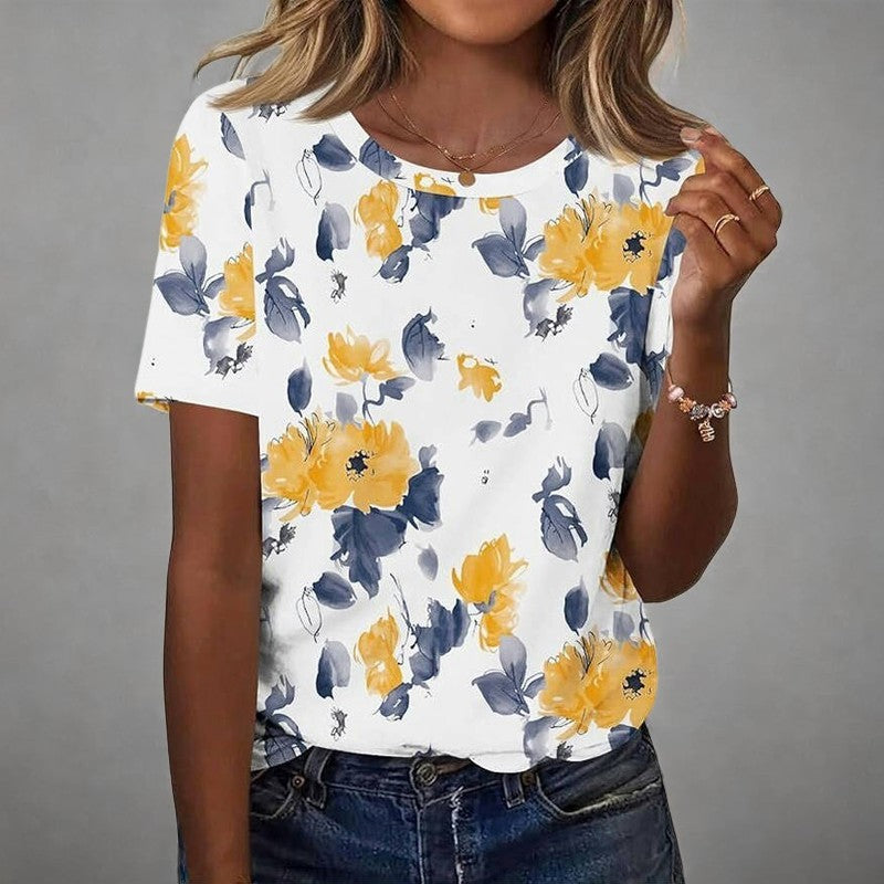 T-Shirt À Imprimé Floral Vintage