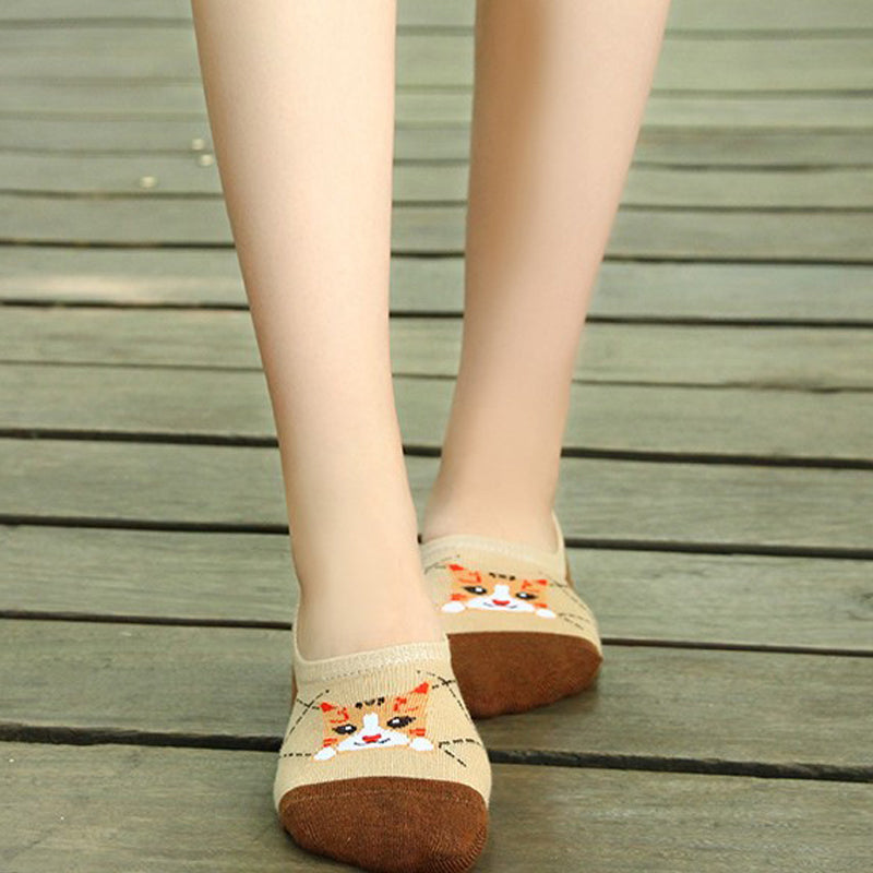 Chaussettes Décontractées À Motif Chat