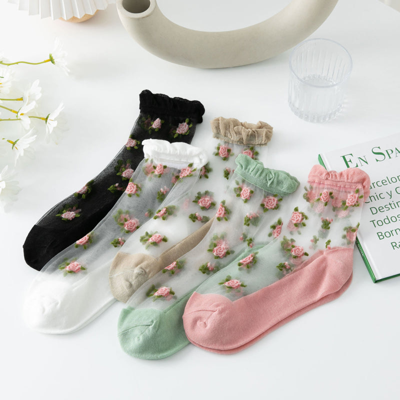 Chaussettes Fleuries Respirantes