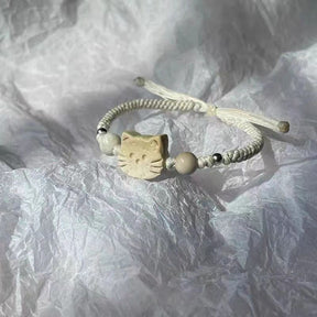 Bracelet Tressé Chat De Dessin Animé