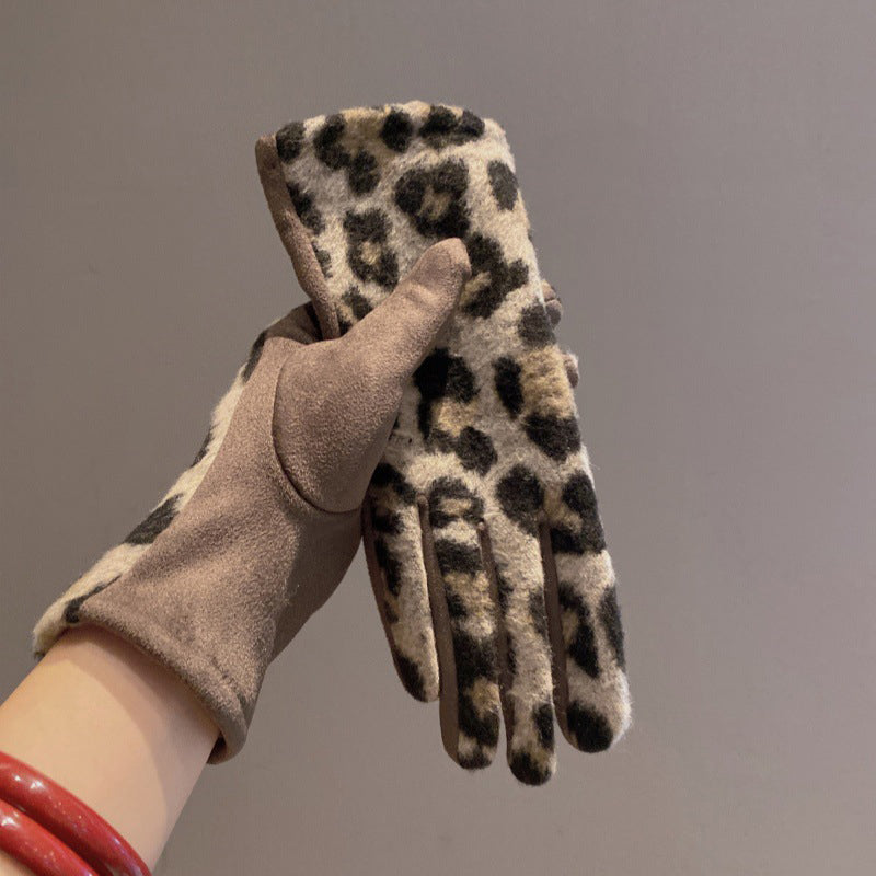 Gants Chauds À Imprimé Léopard