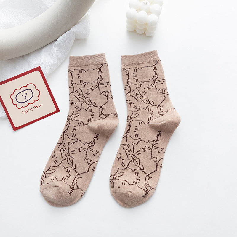 Chaussettes Décontractées À Motif De Chat