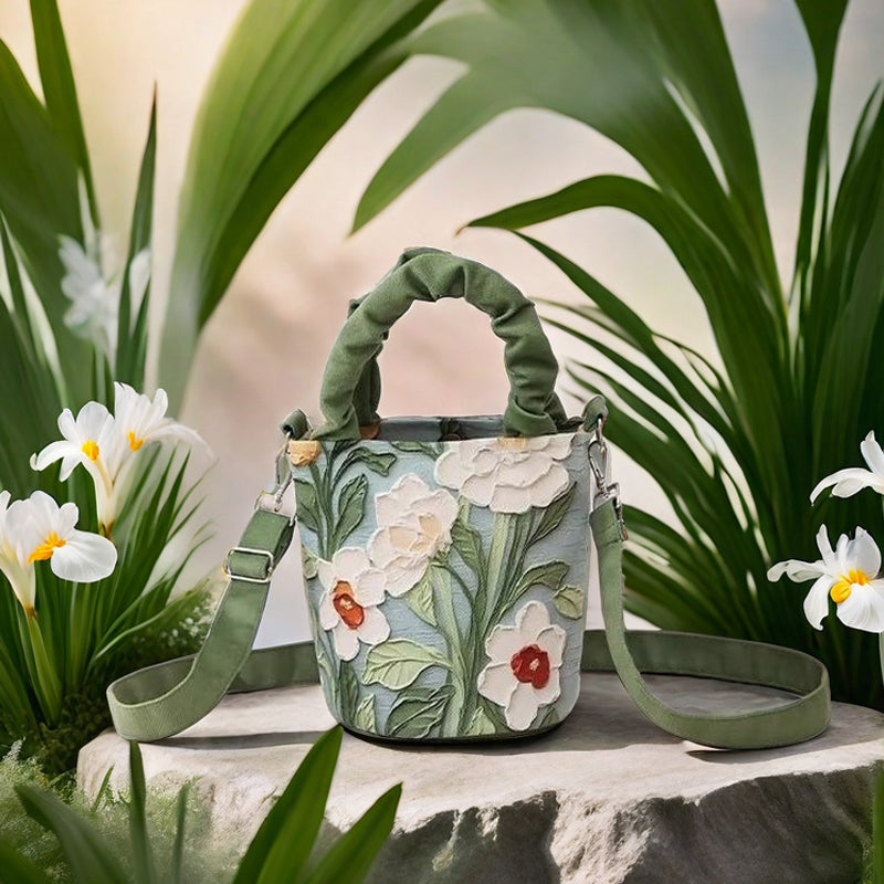 Sac À Motif Fleuri Vintage