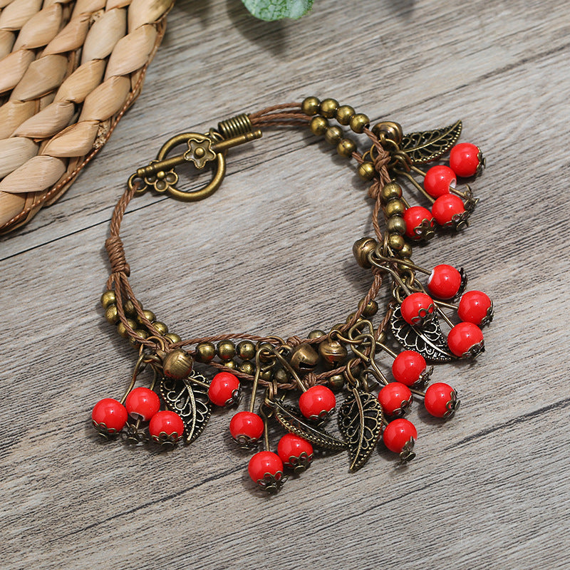 Bracelet Vintage Ethnique Cerise