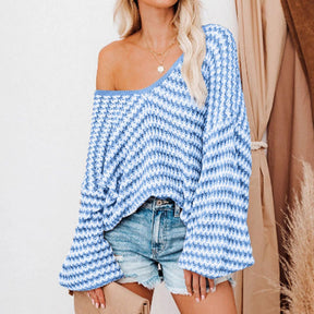 Pull En Tricot Décontracté À Rayures