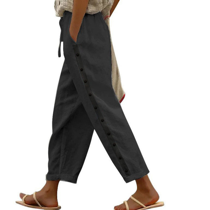 【Coton Et Lin】Pantalon Décontracté Confortable