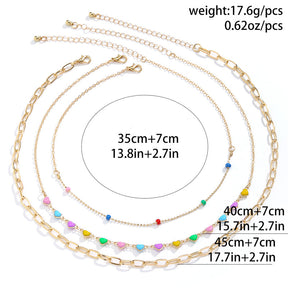 Collier Coeur Bohème Coloré