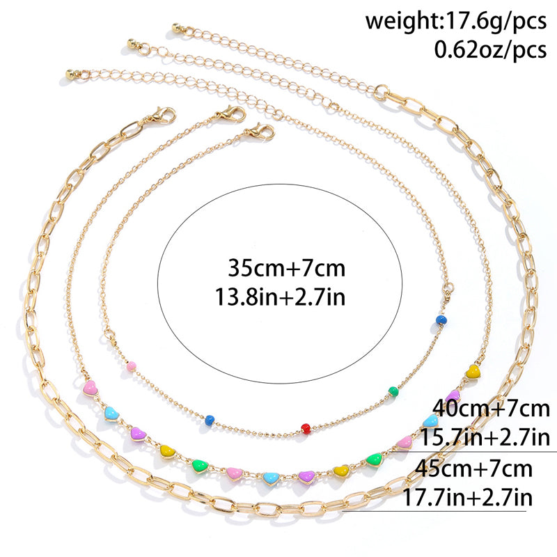 Collier Coeur Bohème Coloré