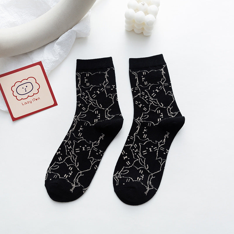 Chaussettes Décontractées À Motif De Chat