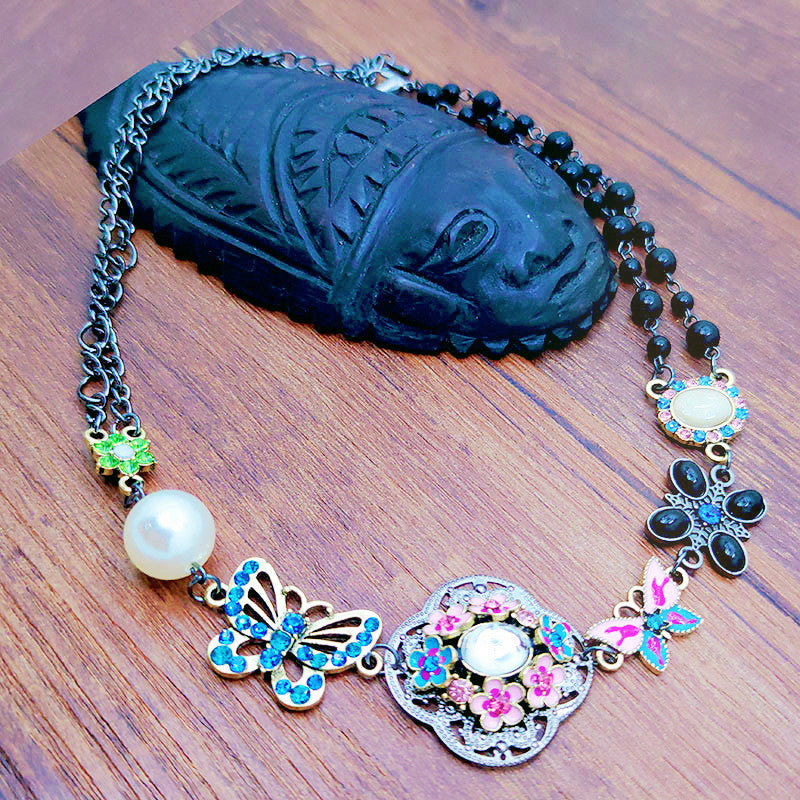 Collier Papillon Ethnique Vintage