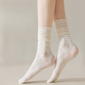 Chaussettes Respirantes En Dentelle