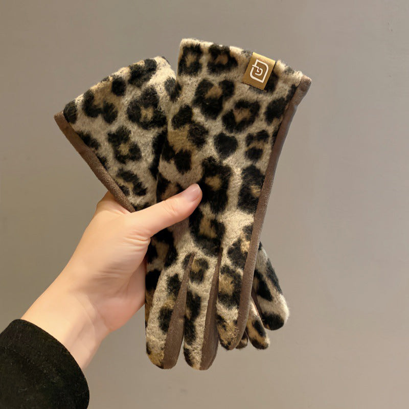 Gants Chauds À Imprimé Léopard