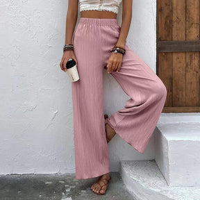 Pantalon Décontracté À Jambe Large