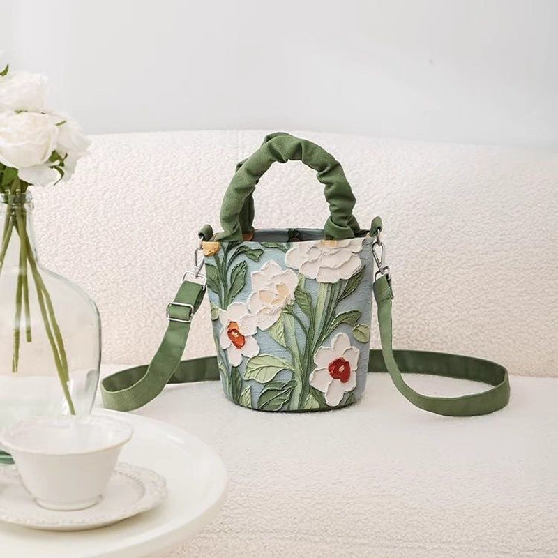 Sac À Motif Fleuri Vintage