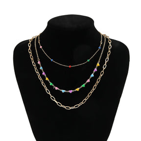 Collier Coeur Bohème Coloré