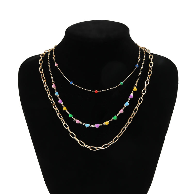 Collier Coeur Bohème Coloré