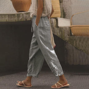 【Coton Et Lin】Pantalon Décontracté Confortable