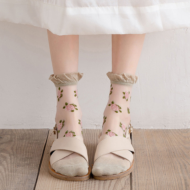 Chaussettes Fleuries Respirantes