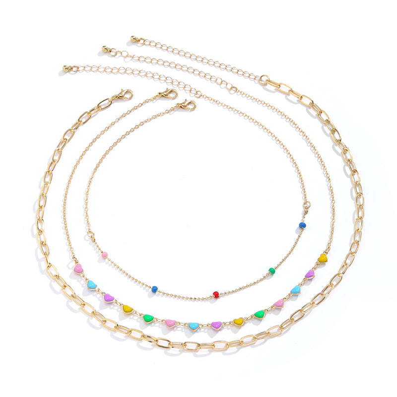 Collier Coeur Bohème Coloré