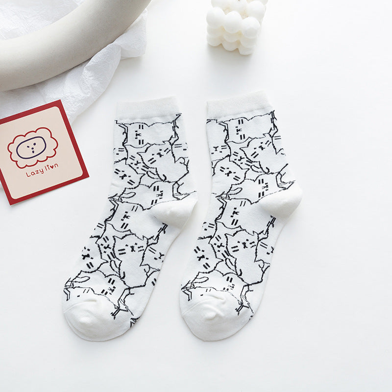 Chaussettes Décontractées À Motif De Chat