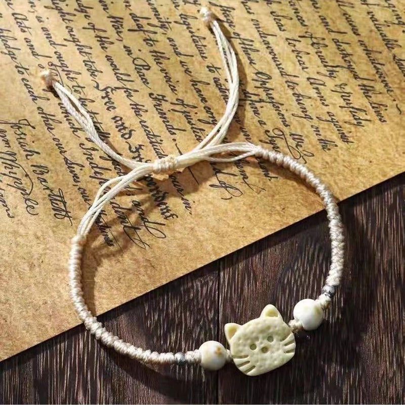 Bracelet Tressé Chat De Dessin Animé
