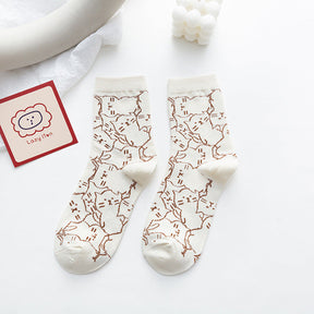 Chaussettes Décontractées À Motif De Chat