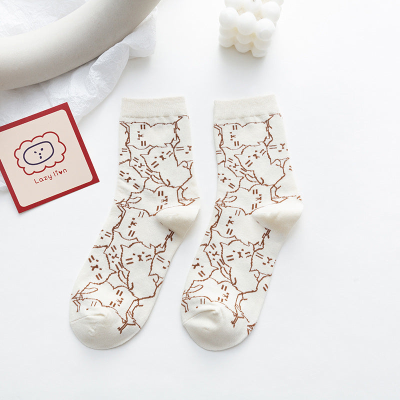 Chaussettes Décontractées À Motif De Chat