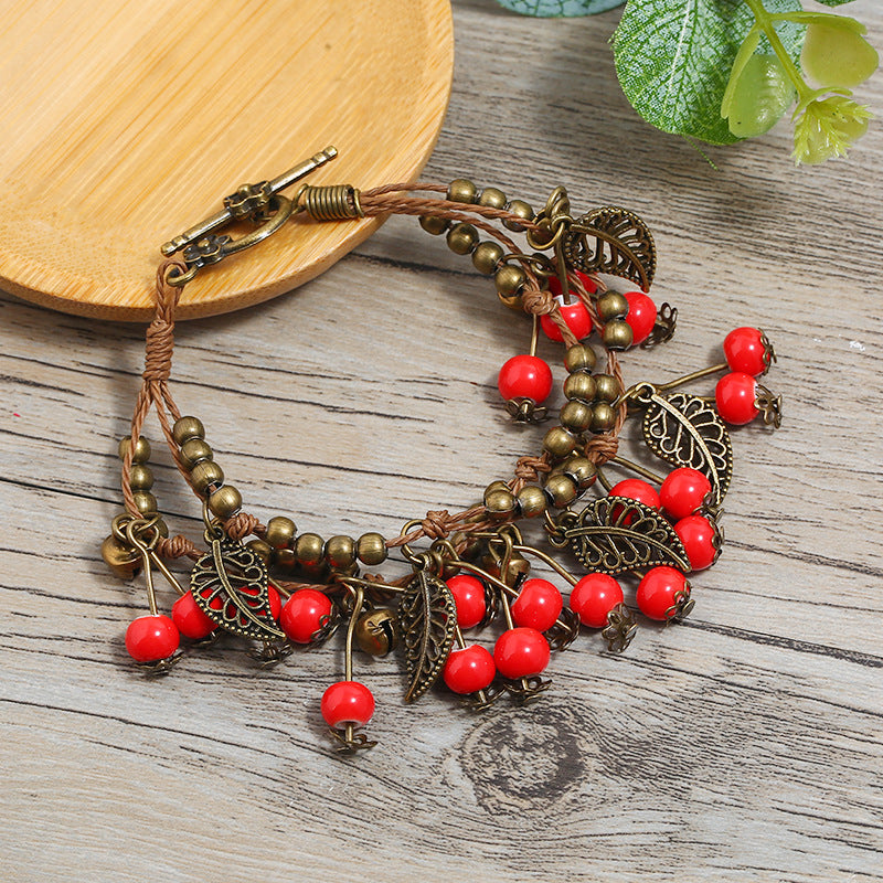 Bracelet Vintage Ethnique Cerise