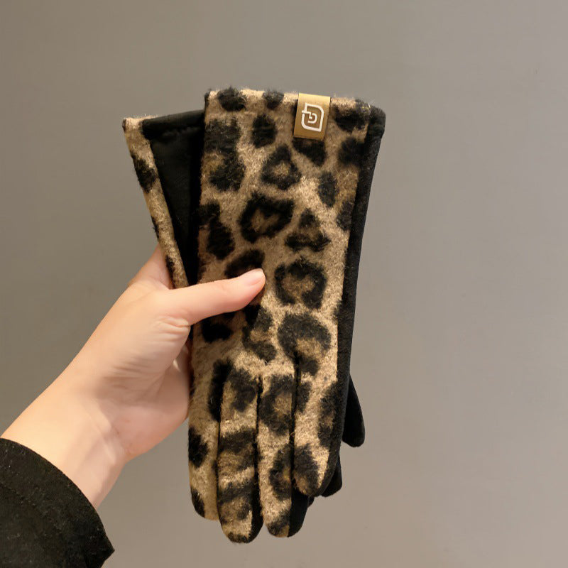 Gants Chauds À Imprimé Léopard