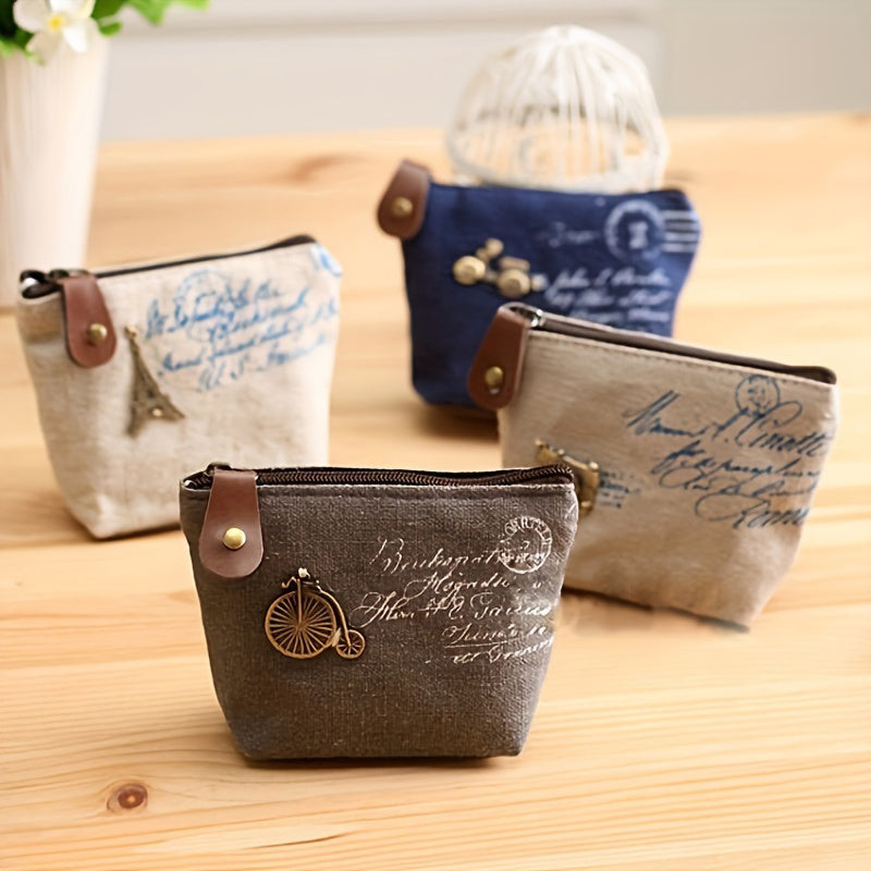 Porte-Monnaie En Toile Vintage