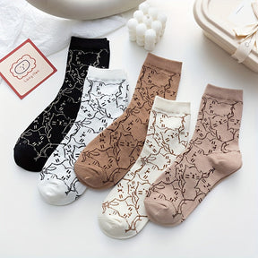 Chaussettes Décontractées À Motif De Chat