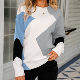 Pull Décontracté De Couleur Contrastée