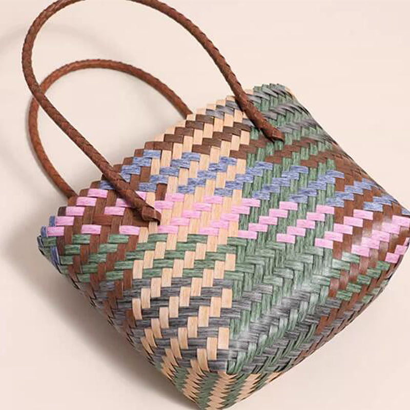 Sac Tissé À Rayures Vintage