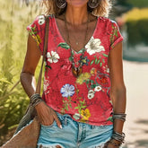 T-Shirt À Imprimé Floral Vintage