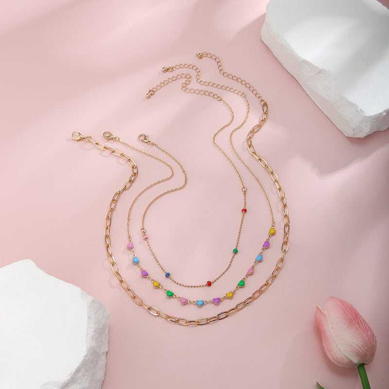 Collier Coeur Bohème Coloré