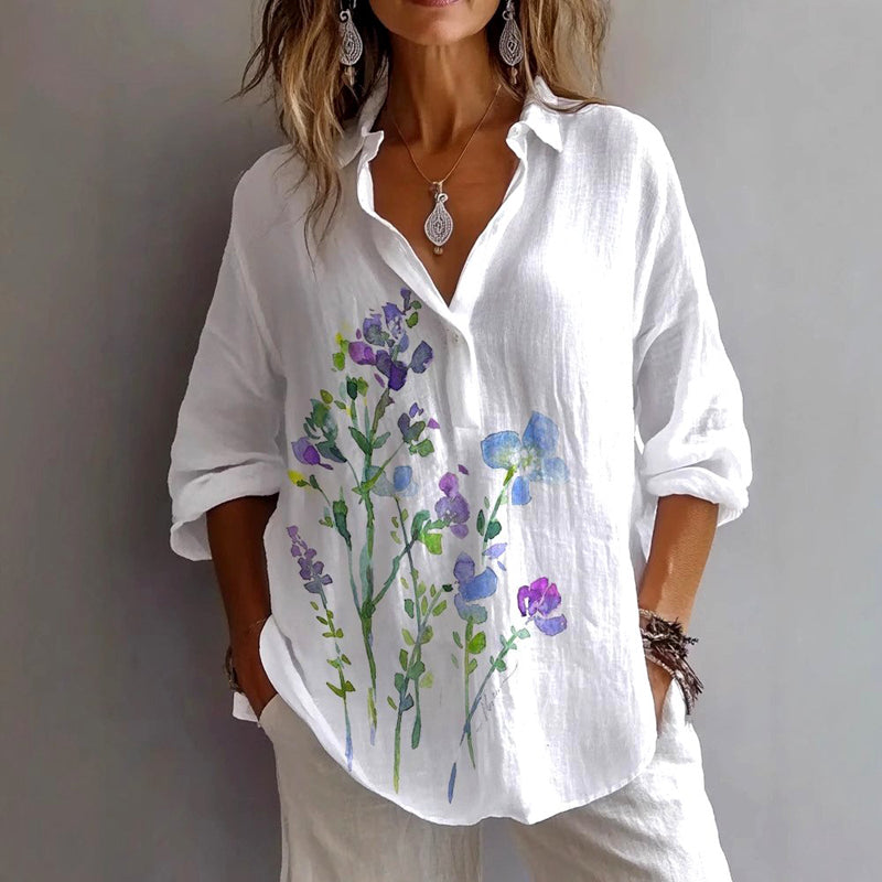 Blouse Décontractée À Imprimé Floral